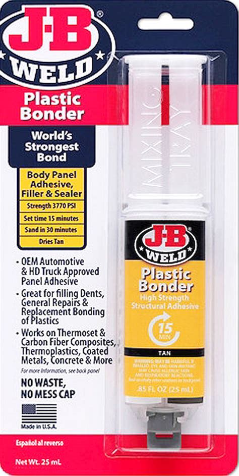 J B Weld Plastic Bonder Structural Epoxy Adhesive Filler Sealer Repair