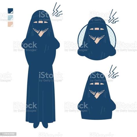 팔 이미지로 십자가 만들기와 함께 Niqab을 입은 무슬림 여성 교육에 대한 스톡 벡터 아트 및 기타 이미지 교육 귀여운