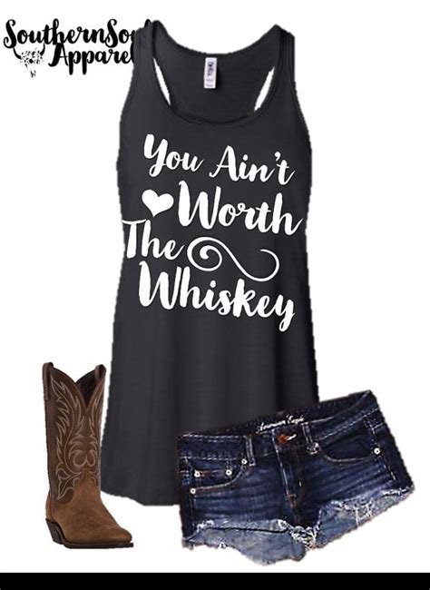 You Aint Worth The Whiskey Flowy Racerback Tank Top Country Tank Top