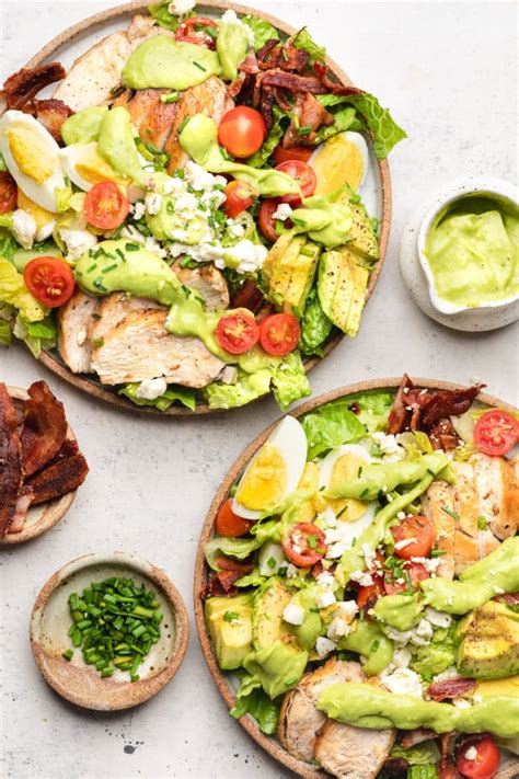 Chicken Cobb Salad With Avocado Dressing Erin Lives Whole