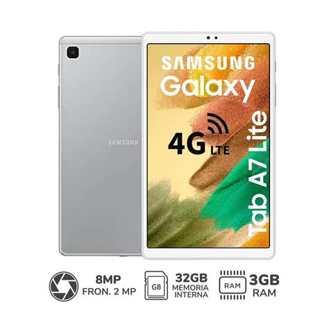 Samsung Tablet Galaxy Tab A7 Lite 87 Lte 4g 3gb 32gb Sm T225 Silver