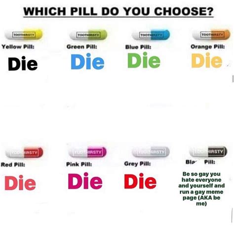 Die Die Die Die Die Choose One Pill Know Your Meme
