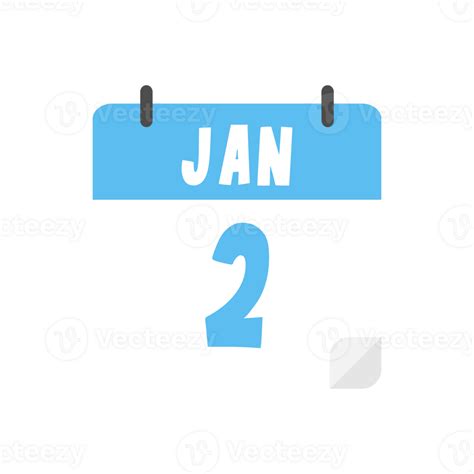 January 2nd Calendar Icon On Transparent Background 28079761 Png