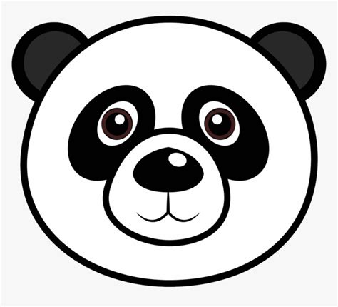 Clip Art Cartoon Head Panda Face Clipart Black And White Hd Png