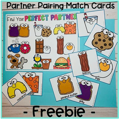 Partner Match Cards Freebie Coffee Fueled Classroom