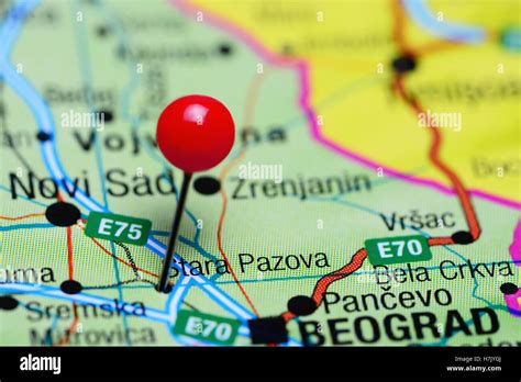 Stara Pazova Pinned On A Map Of Serbia Stock Photo Alamy