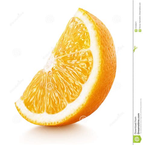Wedge Of Orange Citrus Fruit Isolated On White Stock Image Image Of