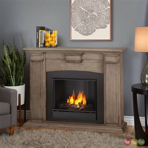 Adelaide Ventless Gel Fireplace In Dry Brush Grey White 51x39
