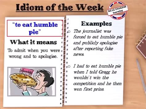 Rel Idiom Of The Week [video] Idioms Humble Pie English Idioms