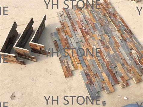 Rusty Natural Slate Stacked Stone Veneer Wall Panels China Ledge