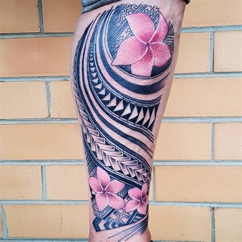 polynesian leg piece to cover up some scarring artist jjhalltattoo knee tattoo polynesian