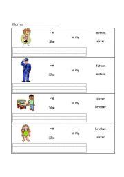 Students will practice finding and recognizing the sight word, write it, trace it, read it, and cut and paste the letters to make it. He She It practice - ESL worksheet by englishwitch