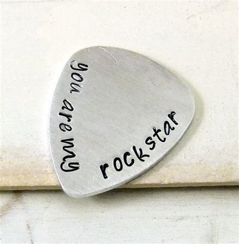 You Are My Rockstar Hand Stamped Guitar Pick Personalized Etsy