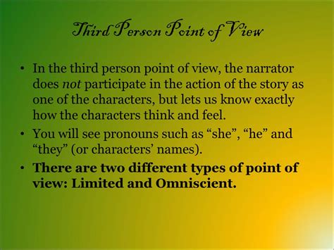 Point Of View In A Short Story Ppt Download