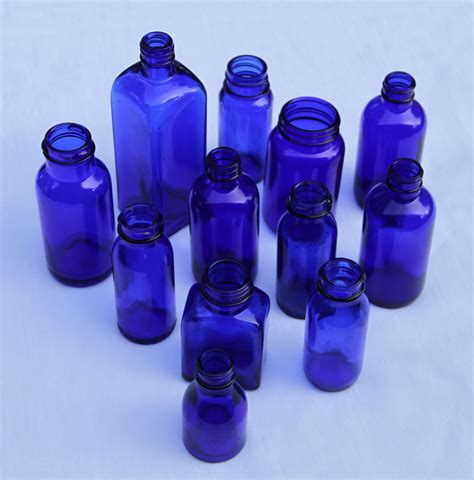 20 Antique Blue Glass Bottles Homyhomee