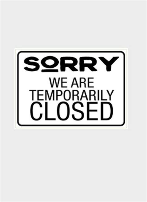 Sorry We Are Temporarily Closed Stickers Safety Stickers Safety