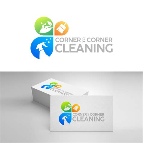Elegant Modern Cleaning Service Logo Design For Corner To Corner