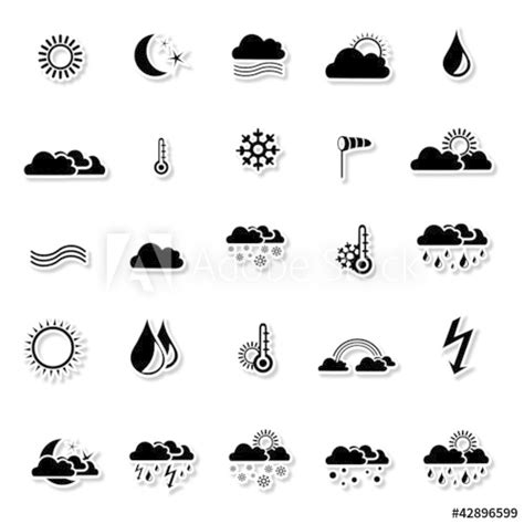 Wettersymbole zur darstellung der aktuellen wetterbedingungen und wettervorhersage für die städte. "Wetter Symbole Set" Stockfotos und lizenzfreie Vektoren auf Fotolia.com - Bild 42896599