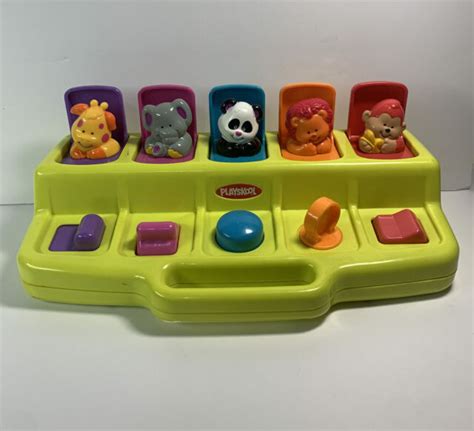Vintage 1995 Playskool Busy Poppin Pals 5 Animal Pop Up Toy Works B7