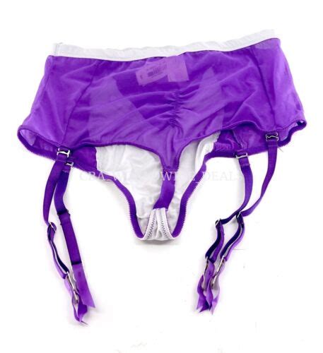 new victoria s secret very sexy purple grey high waist thong with garters s m ebay