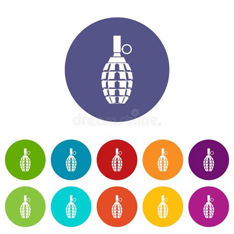 Grenade Set Icons Stock Vector Illustration Of Bursting 85005866