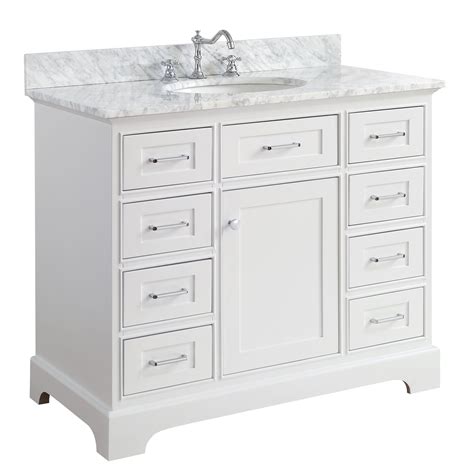 It also can accommodate a drop in sink or a vessel. Aria 42-inch Vanity (Carrara/White) (With images) | 42 ...