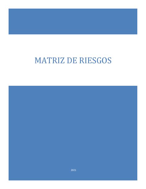 Solution Matriz De Riesgos Studypool