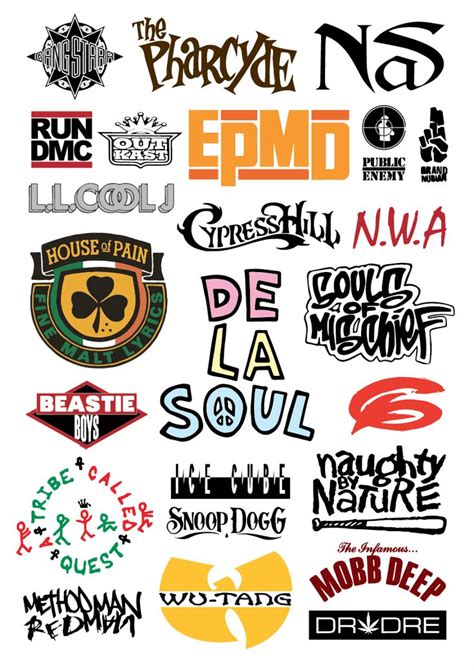 Hip Hop Logos A3 Poster ヒップホップアート テキストデザイン ロゴデザイン
