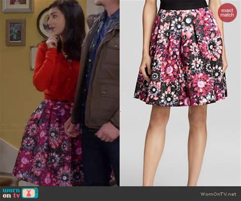 Wornontv Mandys Red Cardigan And Floral Skirt On Last Man Standing