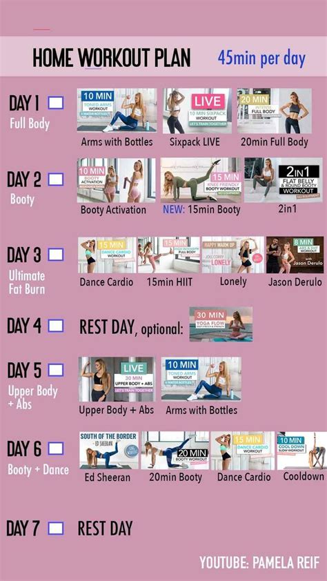 Super happy to be your online training buddy! Pamela Reif - #summerschedule in 2020 | At home workout ...