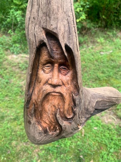Wood Carving Wood Spirit Carving Driftwood Carving Carving Of A Face