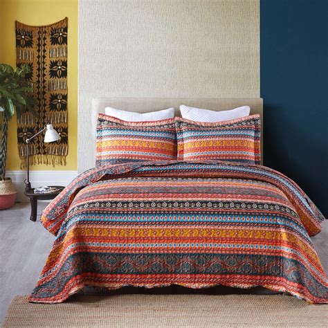 Marcielo Piece Bohemian Lightweight Quilt Set Boho Quilt Bedspread