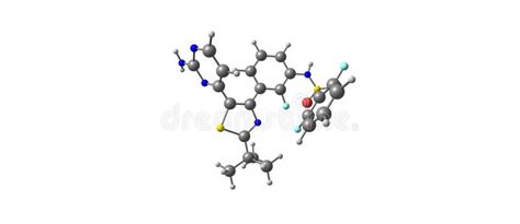 Dabrafenib Melanoma Cancer Drug Chemical Structure Stock Illustration