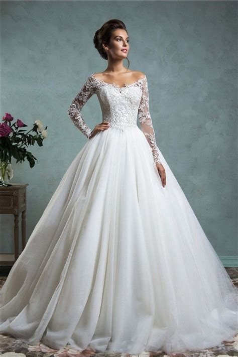 Sexy Ball Gown Off The Shoulder Tulle Lace Wedding Dress