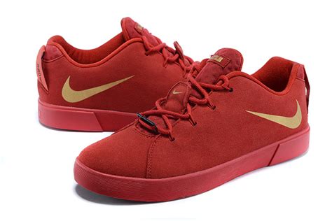 Nike Lebron James Low Casual Shoes All Red Gold [LJC006] - $82.00