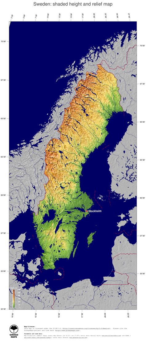 Sweden Relief Map