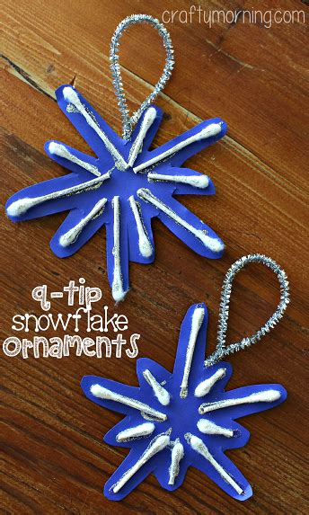 Q Tip Snowflake Ornament Craft For Kids To Make Crafty Morning