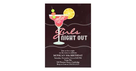 Girls Night Out Birthday Party Invitation Zazzle