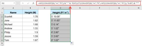 Height Conversion Table Feet To Meters