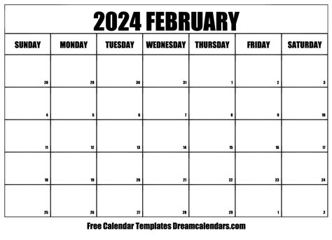 February 2024 Calendar Printable