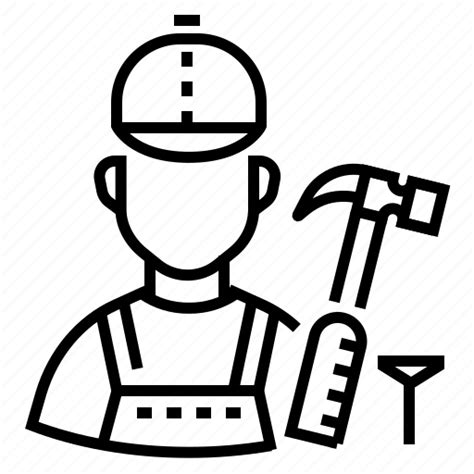 Builder Construction Hammer Worker Icon