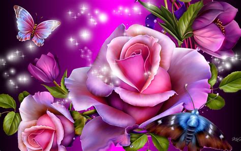 Purple Roses Wallpaper 37 Desktop Background