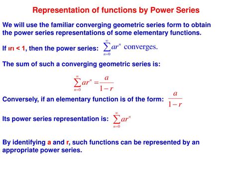 Ppt Representation Of Functions By Power Series Powerpoint