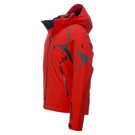 Spyder Pinnacle Ski Jacket Men Volcano Red Polar Grey Black
