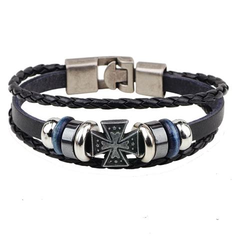 Tiger Totem Fashion Accessories Leather Bracelet Men Women Stainless