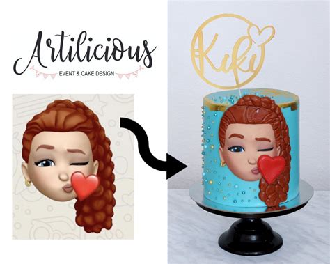 Custom Memoji Bitmoji Inspired Fondant Cake Decoration Etsy
