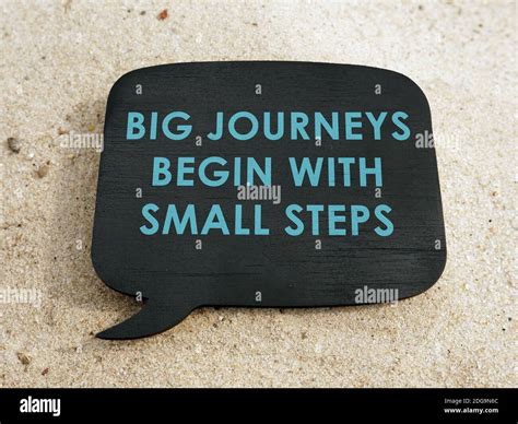 Big Journeys Begin With Small Steps Motivation Phrase On The Plate