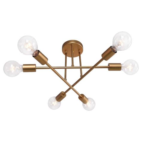 Rennnsan Sylvia 18 89 In 6 Light Gold Dimmable Sputnik Modern Linear