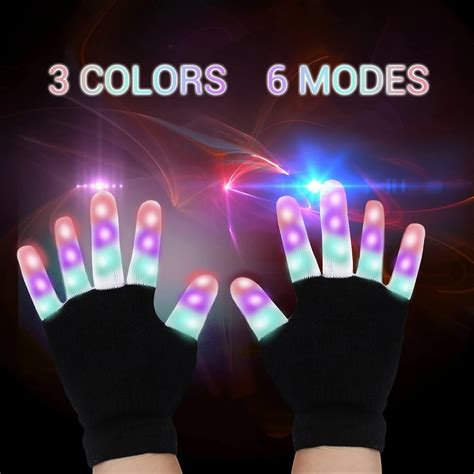 Party Rave Led Flashing Gloves Glow Light Up Finger Lighting Halloween