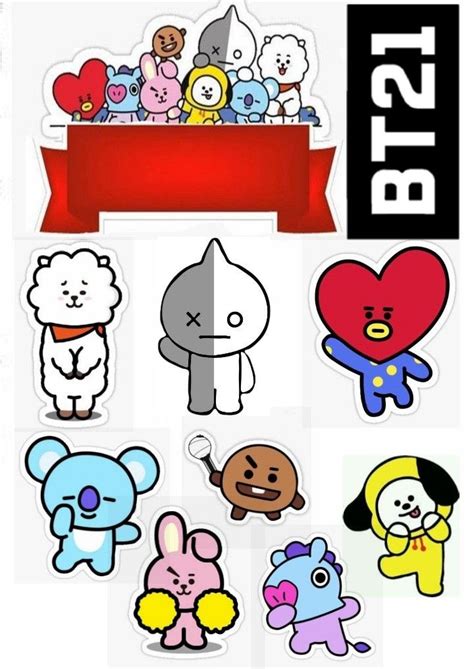 Bt21 Cake Topper Printable Birthday Cake With Flowers Beautiful